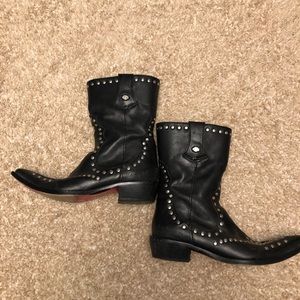 Harley - Davidson Leather Silver Studs Boots Sz 6